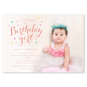 Birthday Girl Birthday Invitation Blush Gartner Studios Birthday Invitation