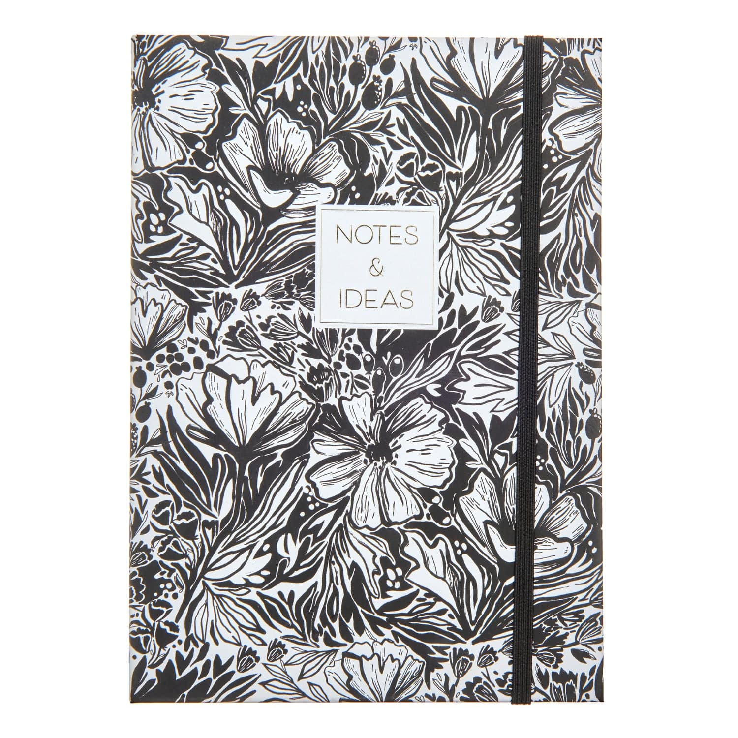 Black + White Floral Padfolio - 2 Notepads Gartner Studios Notebooks 98366