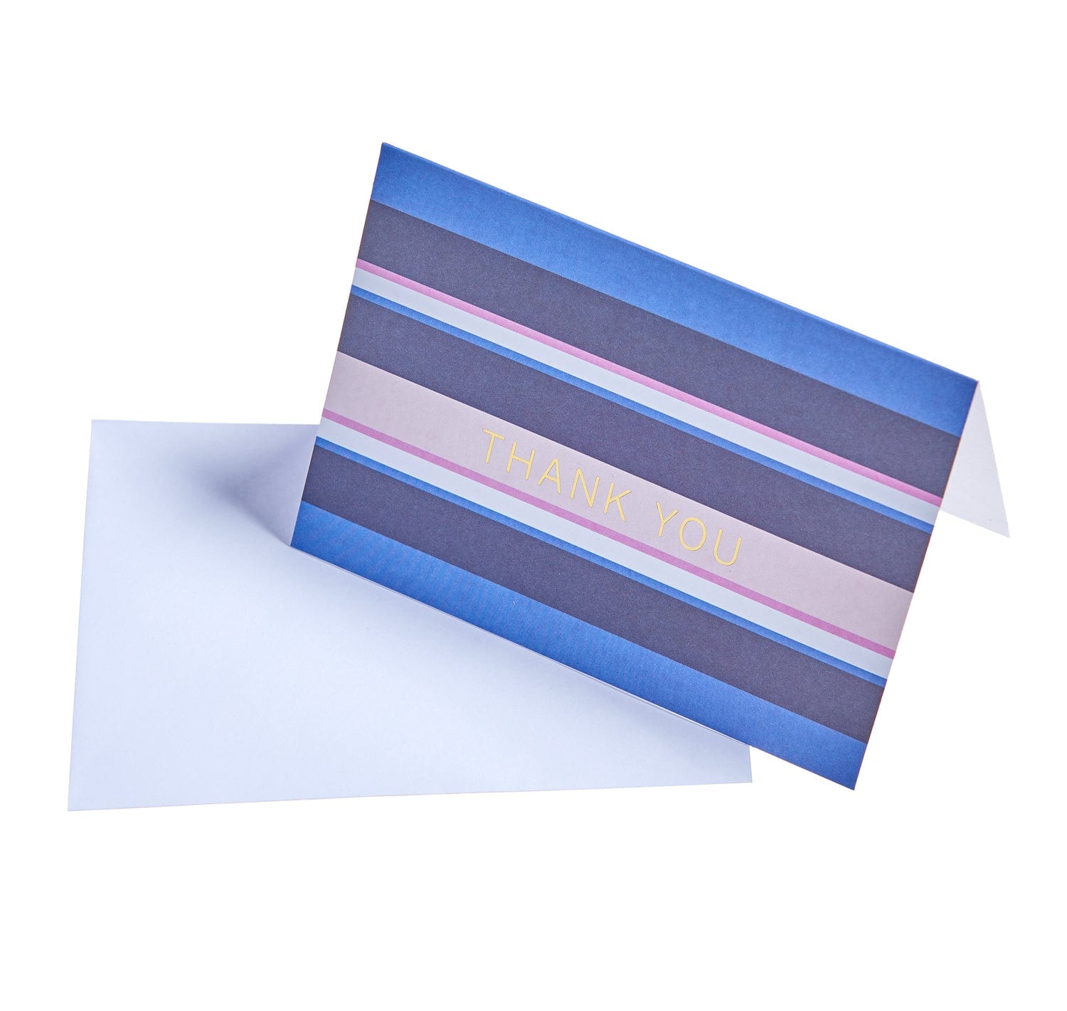Blue Striped + Flower Notecard Set - 50 Count Gartner Studios Cards - Thank You 59734