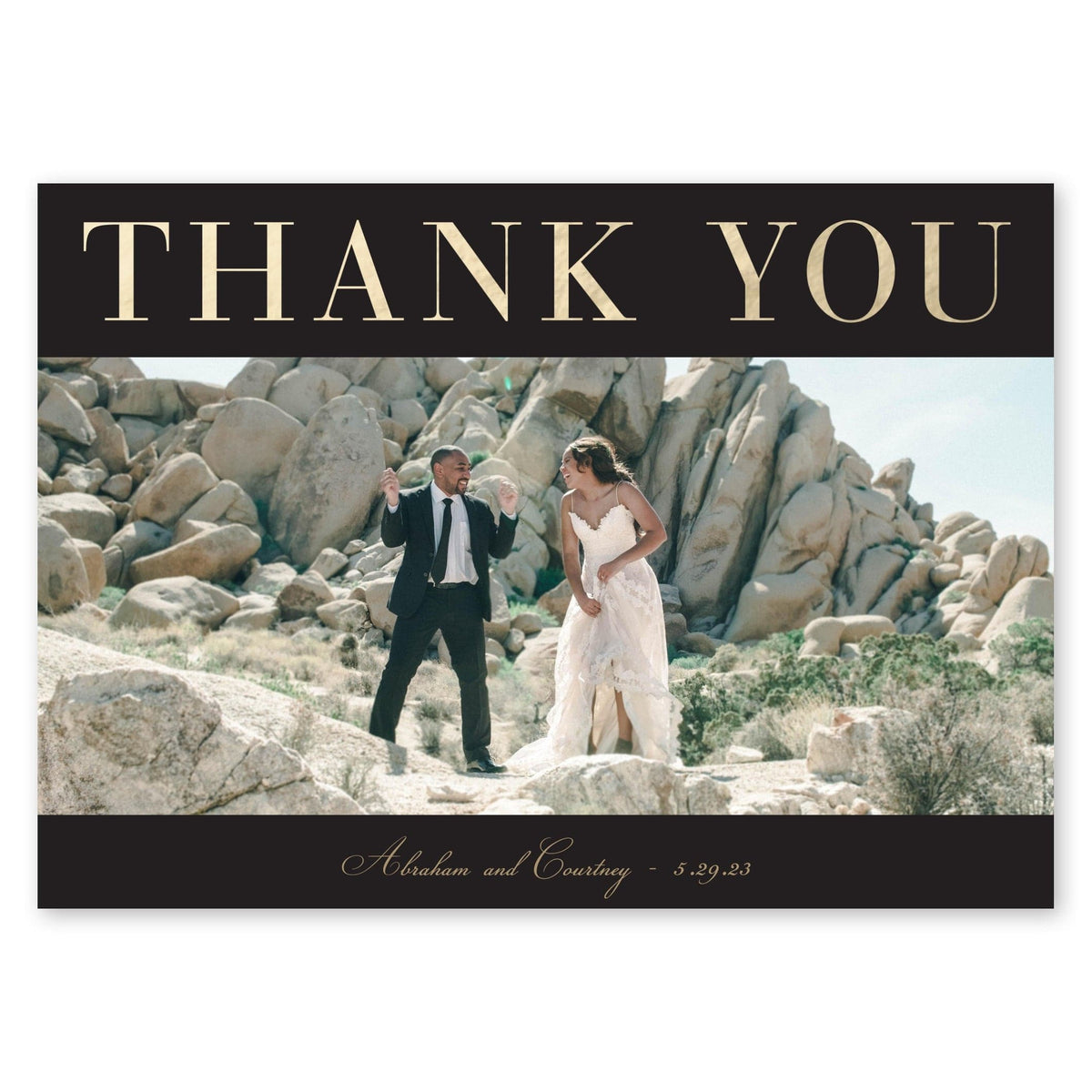 Bold Ampersand Wedding Thank You Black Gartner Studios Cards - Thank You
