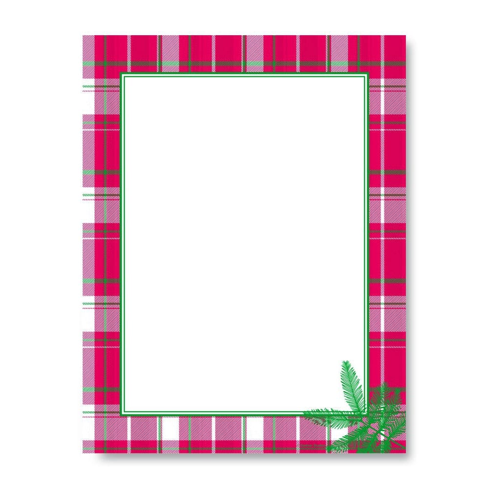 Christmas Red Plaid Stationery Paper - 25 Count Gartner Studios Stationery Paper 79854