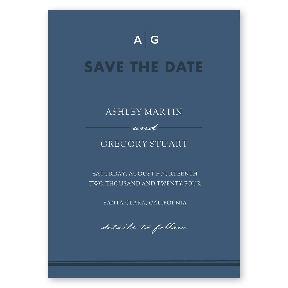 Classic Stripes Save the Date Navy Gartner Studios Save The Dates 96024