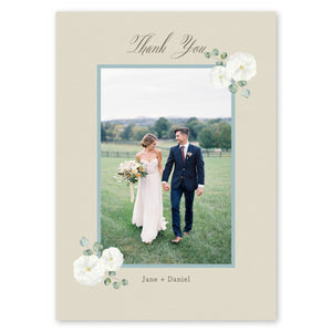 Delicate Wreath Wedding Thank You Khaki Gartner Studios Cards - Thank You 11184