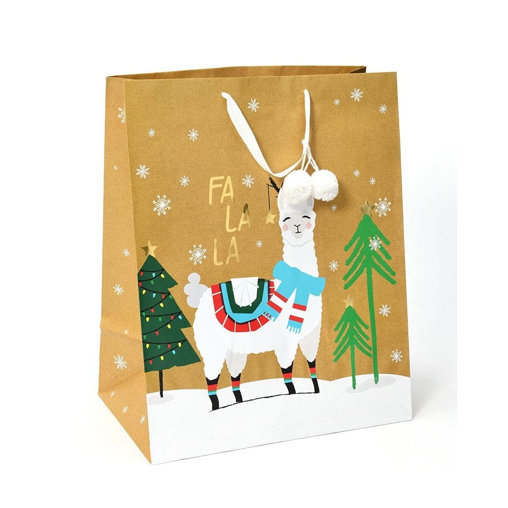 &#39;Fa, La, La&#39; Llama Holiday Gift Bag With Tag Jumbo Gartner Studios Gift Bags 46461