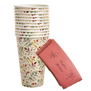 Floral 'Coffee Helps' Party Cups - 12 Count Roobee Drinkware 96708