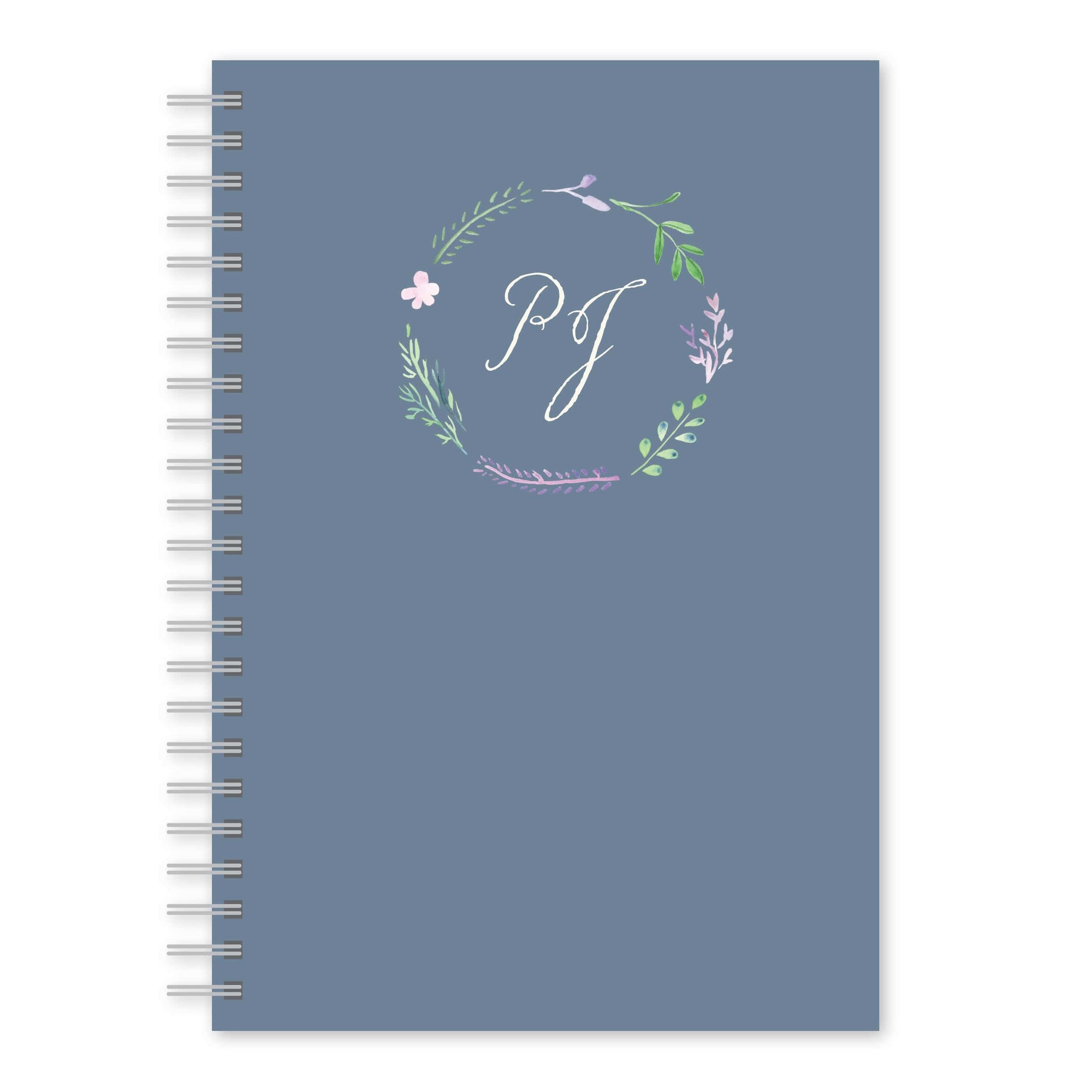 Floral Wreath Custom Notebook Slate Blue Gartner Studios Notebooks 97520