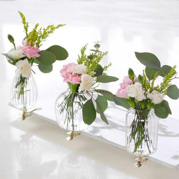 Glass Bud Vases with Clip - Set of 3 | Style Me Pretty - Gartner Studios