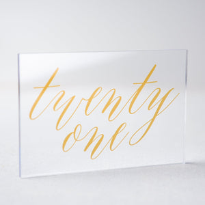 Gold Acrylic Table Numbers Number 21 Gartner Studios Table Numbers 43303