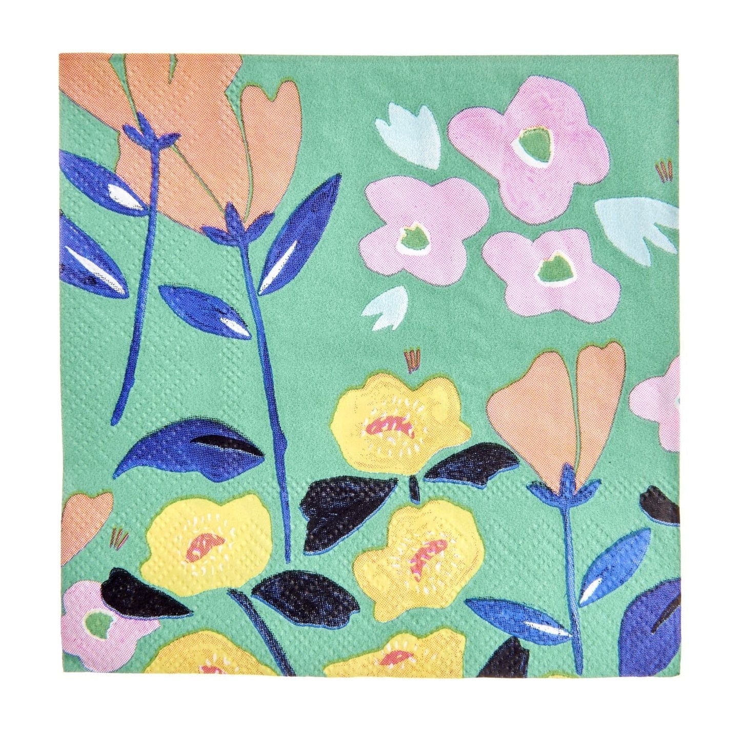 Green Floral Cocktail Napkins - 40 Count Gartner Studios Napkins 93063