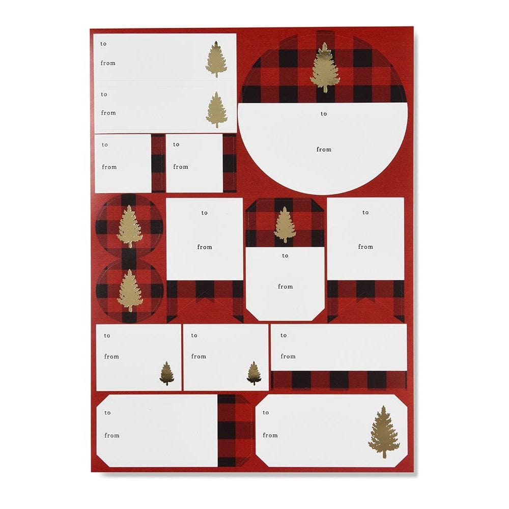 Lumberjack Plaid And Gold Foil Holiday Gift Labels Gartner Studios Labels 44732