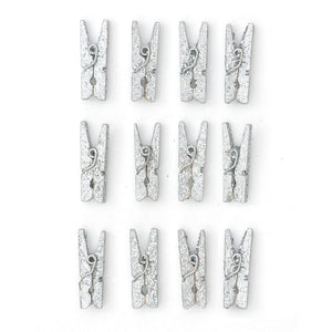 Mini Glitter Clothespins Silver Gartner Studios Favors 50073