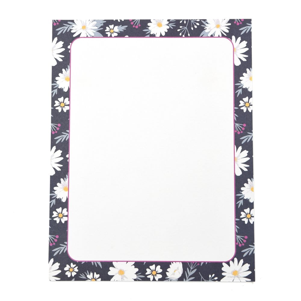 Navy And Floral Border Stationery Paper - 40 Count Gartner Studios Stationery Paper 36980