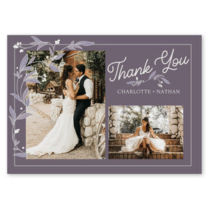 Ornate Impression Wedding Thank You Purple Gartner Studios Cards - Thank You