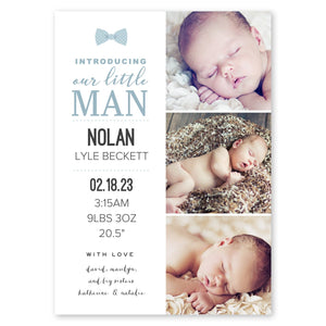 Our Little Man Baby Announcement White Gartner Studios Baby Announcement