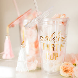 'Party Cup' Tumbler with Straw Gartner Studios Drinking Glass 42331