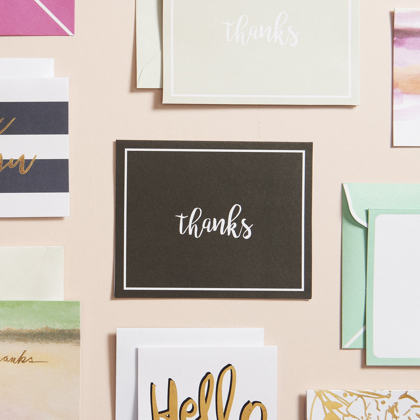 Peach, Rose, Gold, Silver & Black Thank You Card Assortment Gartner Studios Cards - Thank You 25098