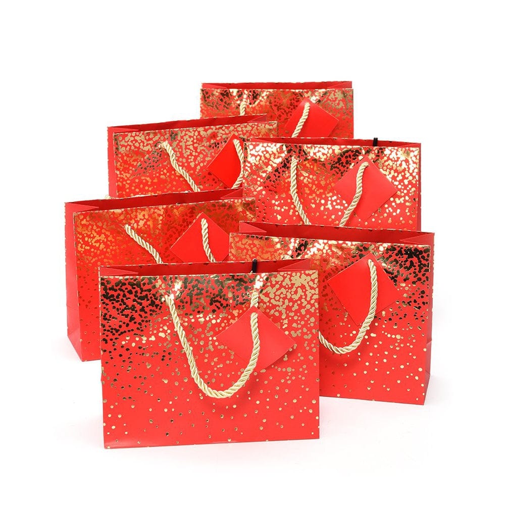 Red With Gold Foil Dots Extra Small Gift Bags - 6 Count Gartner Studios Gift Bags 72215