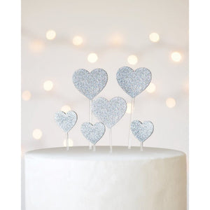 Silver Glitter Heart Cake Picks Gartner Studios Cake Picks 17333