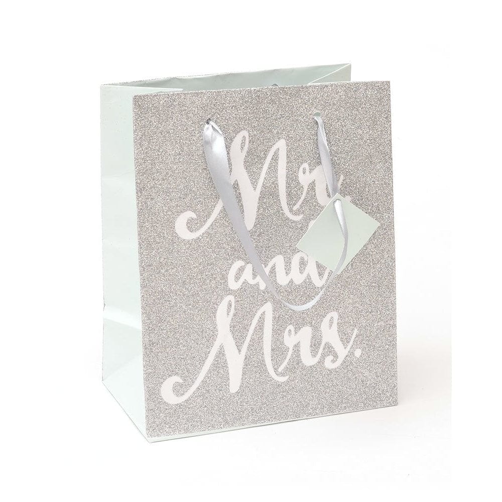 Silver Glitter Mr. & Mrs. Small Wedding Gift Bag & Tag Gartner Studios Gift Bags 51930