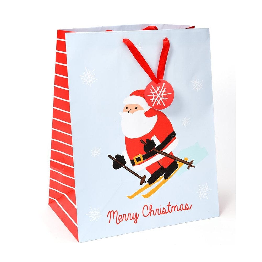Skiing Santa Jumbo Holiday Gift Bag With Tag Gartner Studios Gift Bags 46462