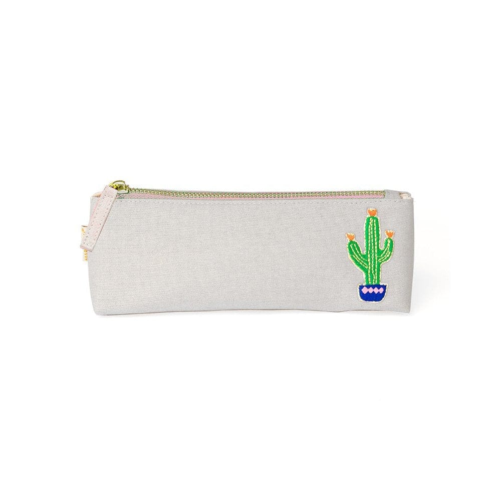Stitched Cactus Canvas Pencil Case