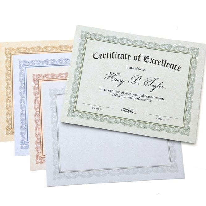 Variety Pack Certificate Paper - 100 Count Gartner Studios Certificate Paper 74933