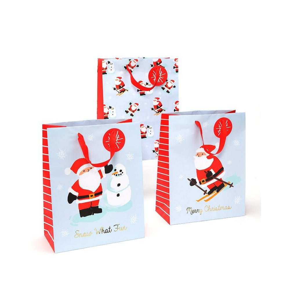 Whimsical Santa Themed Medium Gift Bags With Tag - 3 Count Gartner Studios Gift Bags 44873