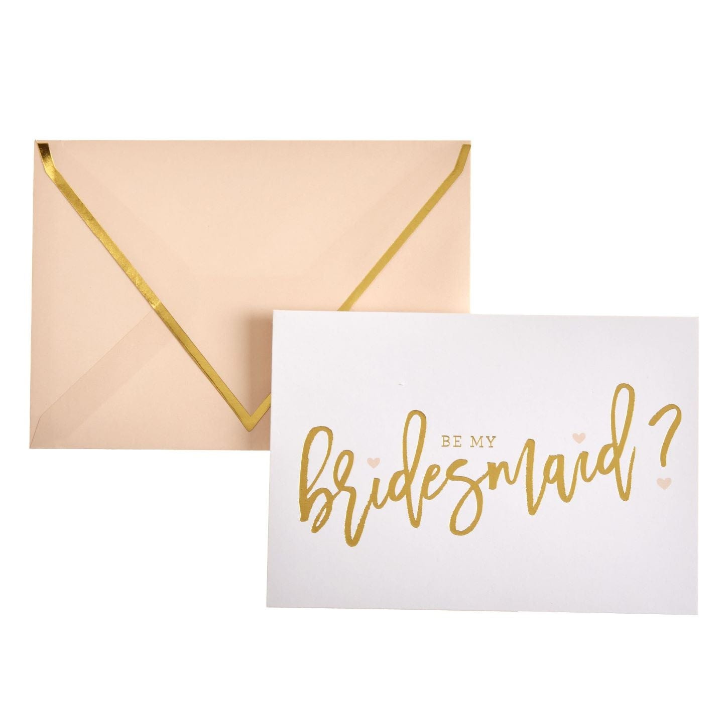 4 Biglietti 'Will You Be My Bridesmaid?' Con Buste: Design Rosa Cipria Per Proposta Damigelle