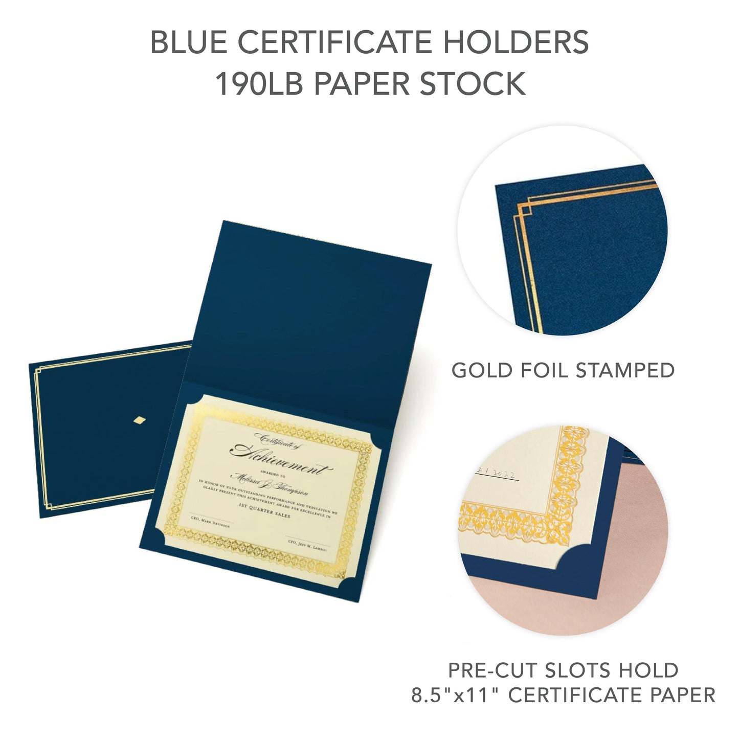 Award Certificate Holder With Gold Foil - Set of 6 Gartner Studios Certificate Holder