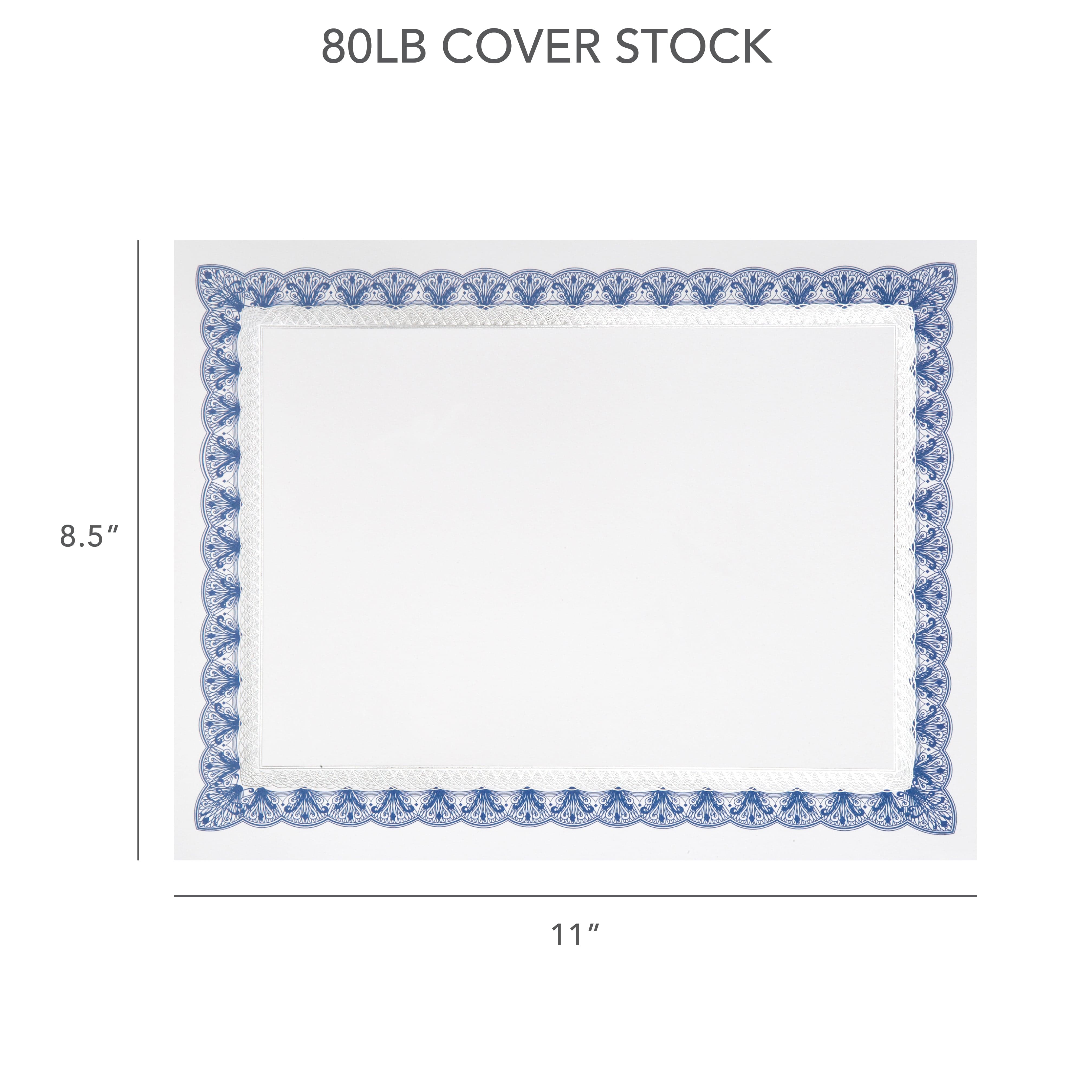Blue & Silver Foil Certificate Paper - 15 Count | Gartner Studios