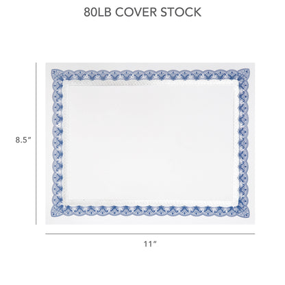 Blue & Silver Foil Certificate Paper - 15 Count Gartner Studios Certificate Paper 36005-S