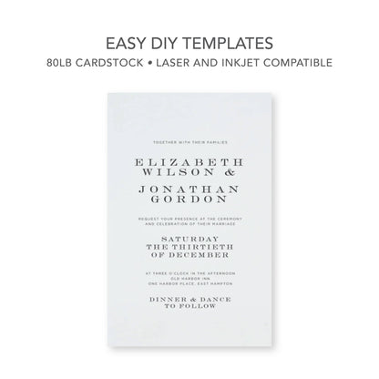 Classic Print At Home Wedding Invitation Kit Gartner Studios Invitations