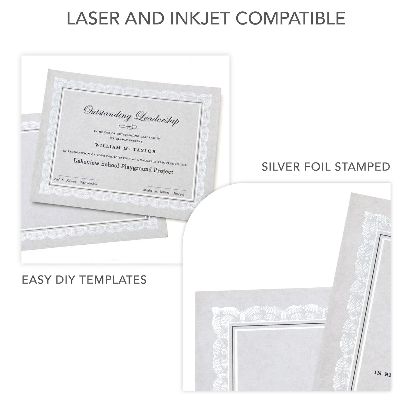 Foil Certificate Paper - Silver Gartner Studios Certificate Paper 74938