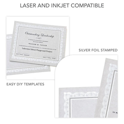 Foil Certificate Paper - Silver Gartner Studios Certificate Paper 74938