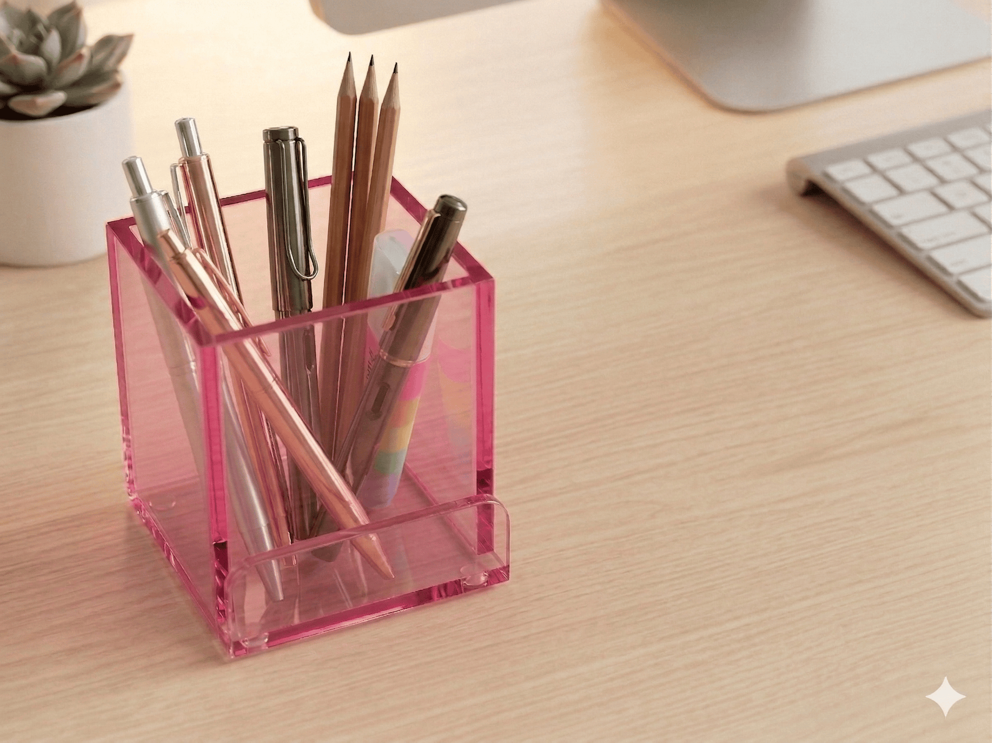 Gartner Studios Blush Acrylic Pencil Cup: Desk Storage or Makeup Holder Gartner Studios Organizer 97433