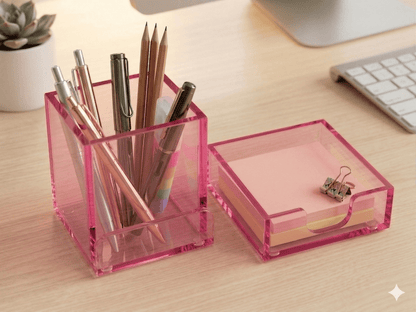 Gartner Studios Blush Acrylic Pencil Cup: Desk Storage or Makeup Holder Gartner Studios Organizer 97433