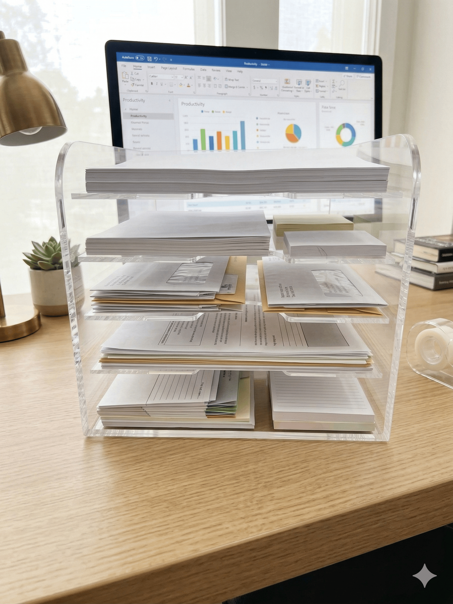 Gartner Studios Premium 5-Tier Acrylic Inbox – Versatile Desktop Document & Supply Sorter Gartner Studios Organizer 100267