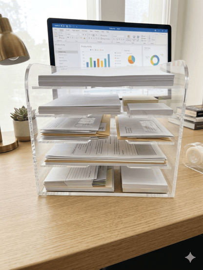 Gartner Studios Premium 5-Tier Acrylic Inbox – Versatile Desktop Document & Supply Sorter Gartner Studios Organizer 100267
