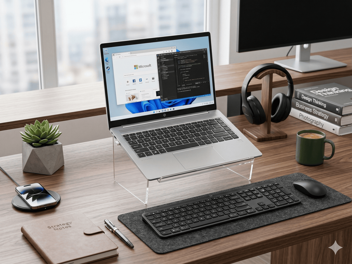 Gartner Studios Premium Acrylic Laptop Riser – Sleek Laptop Desk Stand Gartner Studios Organizer 100257