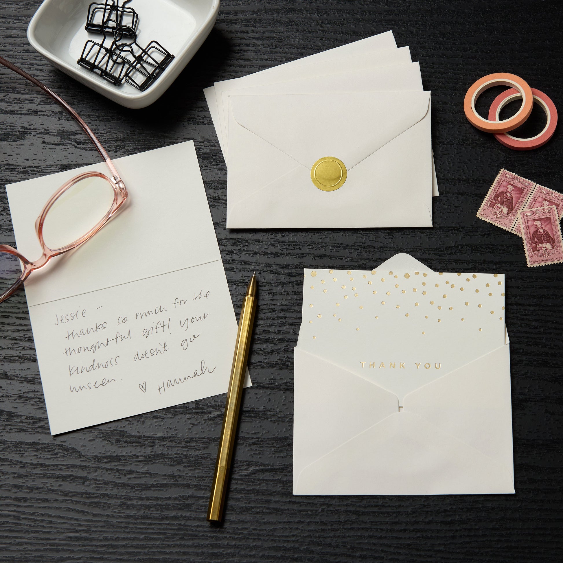 Gold Foil Dot Thank You Cards with Seals - 50 Count Gartner Studios Cards - Thank You 105693