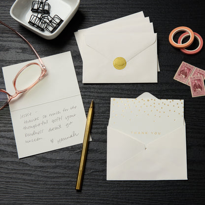 Gold Foil Dot Thank You Cards with Seals - 50 Count Gartner Studios Cards - Thank You 105693