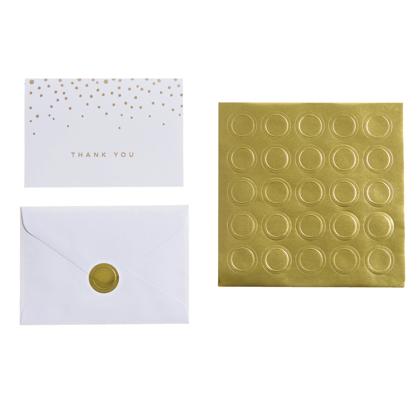 Gold Foil Dot Thank You Cards with Seals - 50 Count Gartner Studios Cards - Thank You 105693