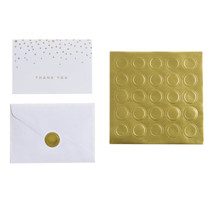 Gold Foil Dot Thank You Cards with Seals - 50 Count Gartner Studios Cards - Thank You 105693