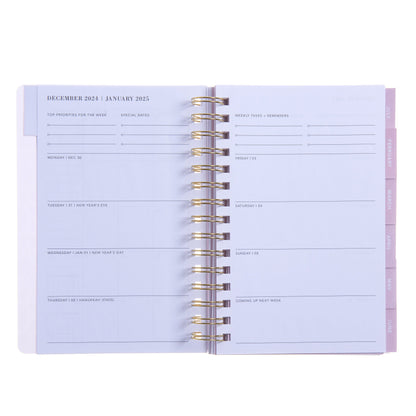 Monthly + Weekly Planner - Flower Gray Floral - January-December 2025 Gartner Studios Planner 100889