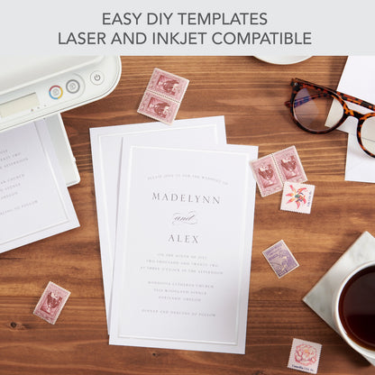 Pearl Border Print At Home Wedding Invitation Kit Gartner Studios Invitations