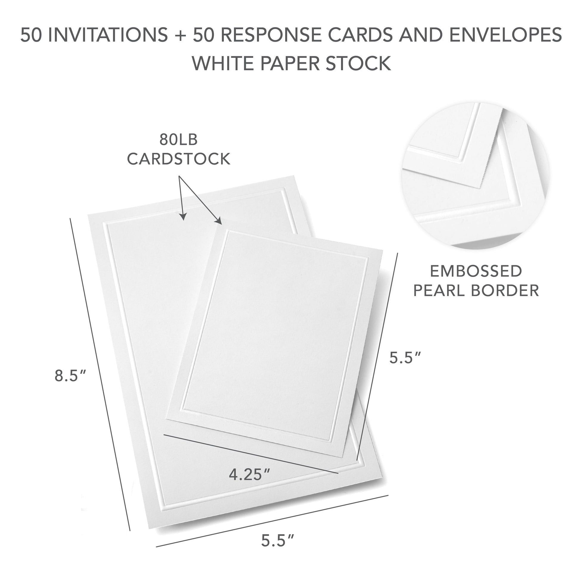 Pearl Border Print At Home Wedding Invitation Kit Gartner Studios Invitations