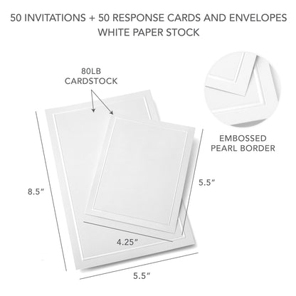 Pearl Border Print At Home Wedding Invitation Kit Gartner Studios Invitations