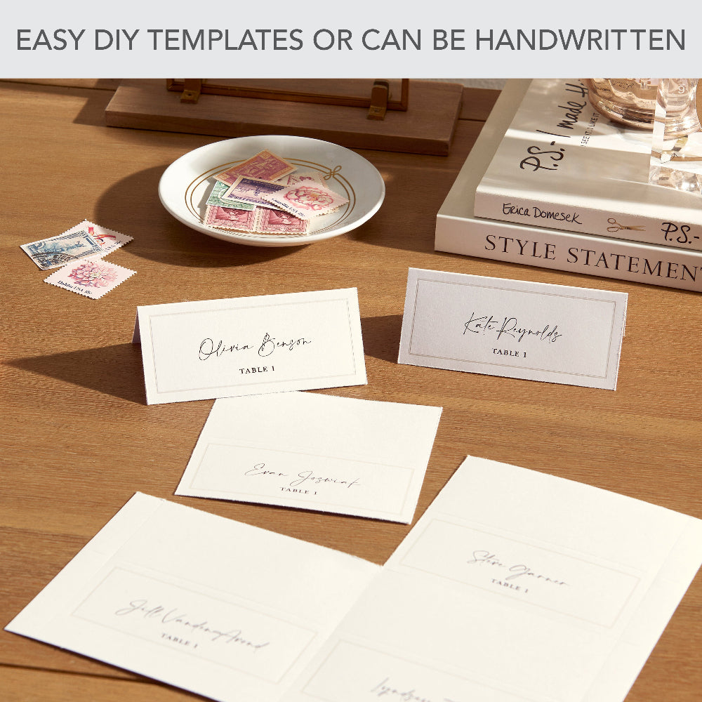 Pearl Border Printable Place Cards Gartner Studios