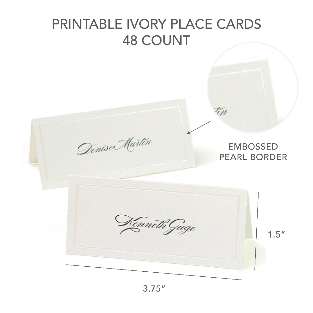 Pearl Border Printable Place Cards | Gartner Studios