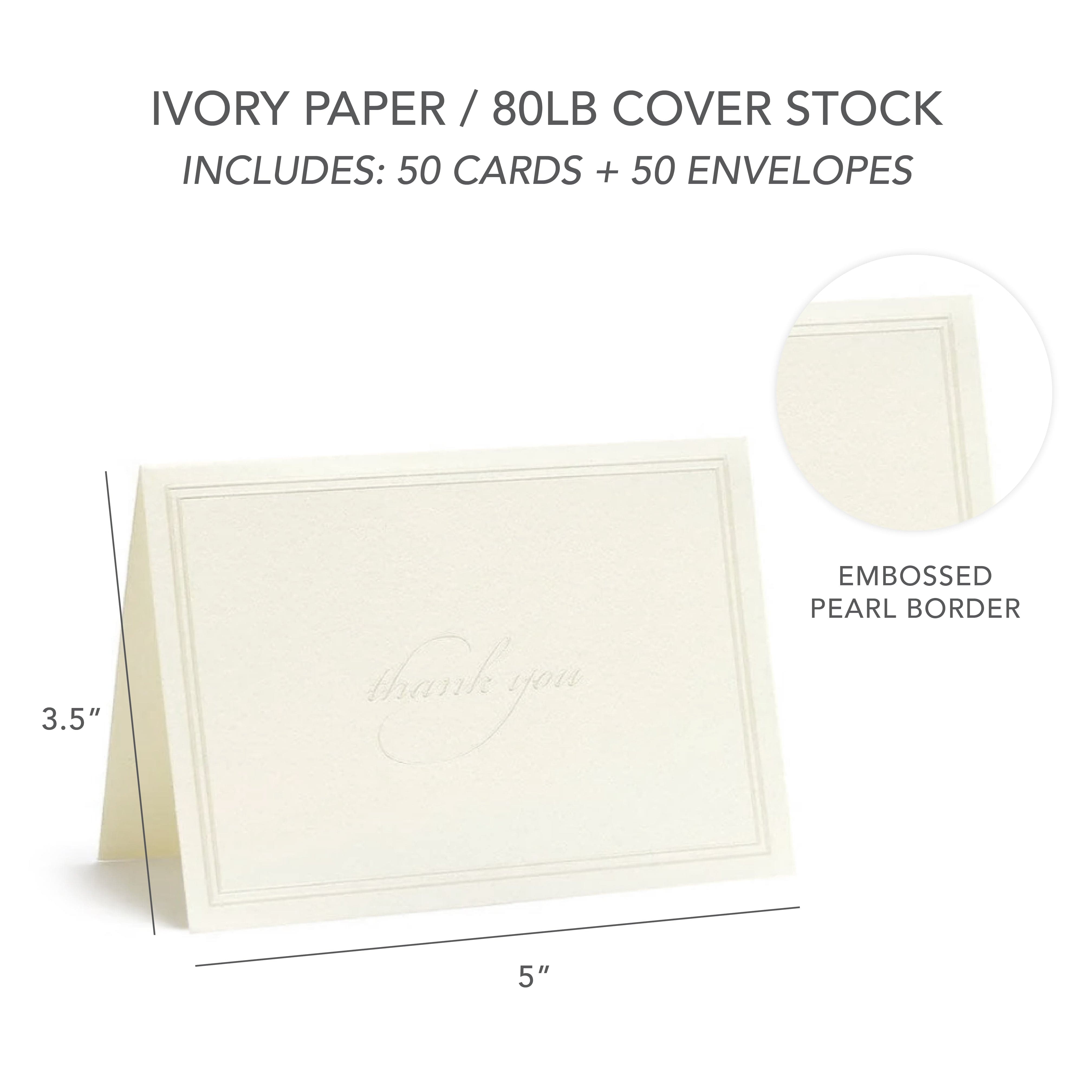 naru ガーランドオーダー Pearl Border Thank You Cards | Gartner Studios